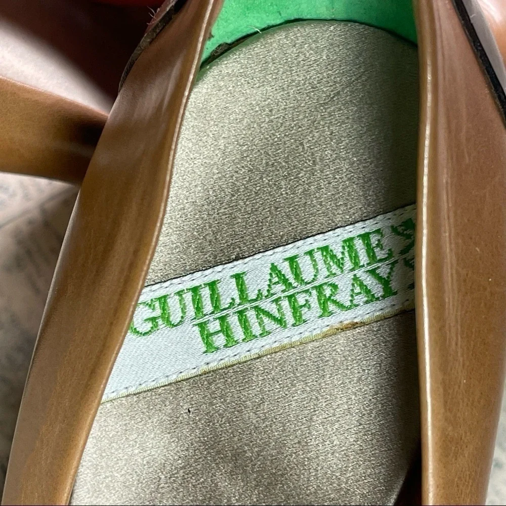 Guillaume Hinfray Italian Leather Platform Shoes Sculptural Heels EU 38.5 Design